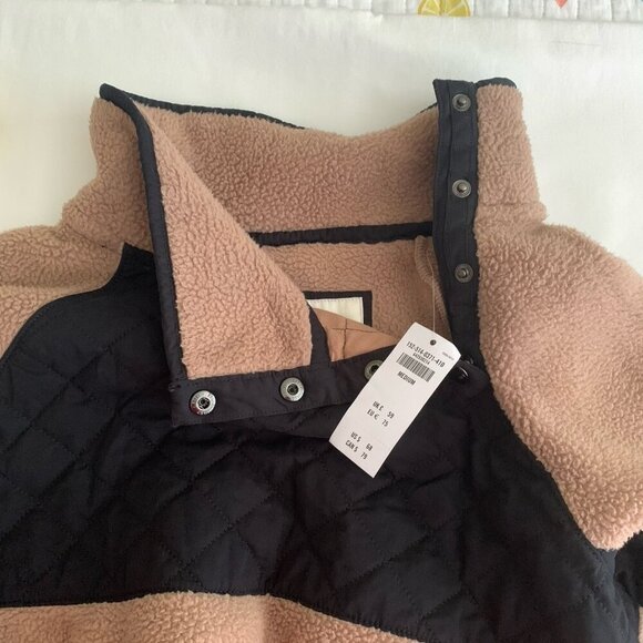 Abercrombie And Fitch Jacket Womens Medium Brown Black Fleece Quilted NWT - Picture 7 of 11